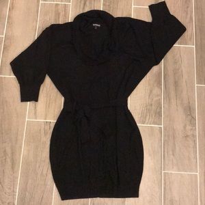 Black Express 3/4 Sleeve Sweater Dress
